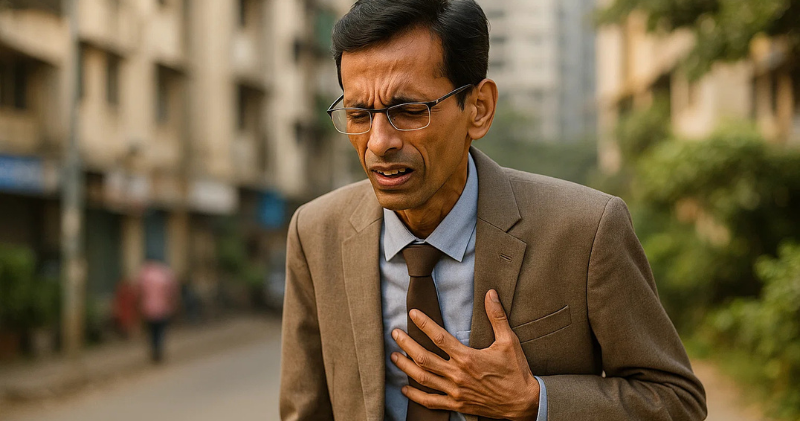 Slim man heart attack