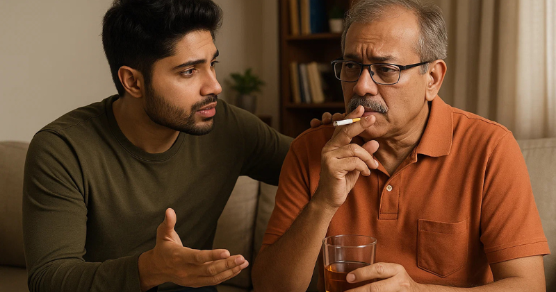 Dads drinking and smoking